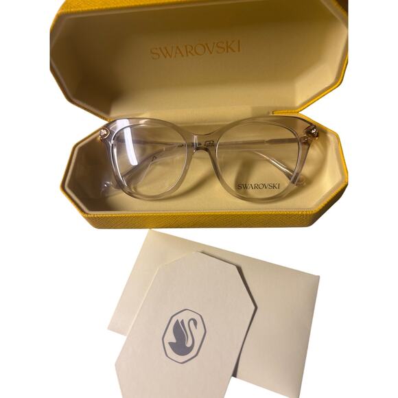 NIB Swarovski SK2012 3003 Eyeglasses Transparent Beige Full Rim 51-17-140